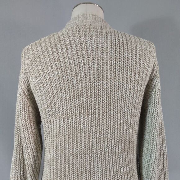 J Riggings Sweater Men's medium champagne beige cable thick pullover jumper prep - Picture 10 of 12